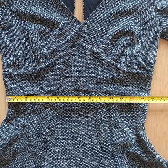 Free People Black & White Long Sleeve Mini Flare Dress - Picture 5 of 8